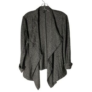 Eileen Fisher Womens Waterfall Open-Front Cardigan Jacket Pockets Gray Sz Small